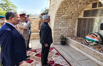 External Affairs Minister Dr. S. Jaishankar honored the memory of Indian soldiers at the Heliopolis Commonwealth War Grave Cemetery in Cairo